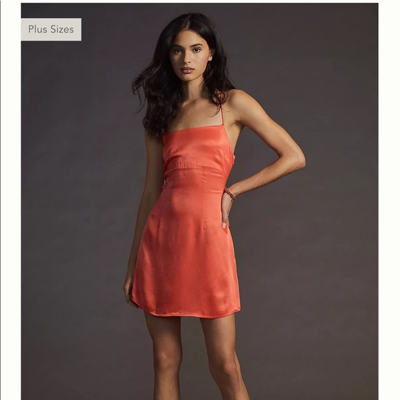 Anthroplogie mini silky slip dress 4 - Picture 2 of 4